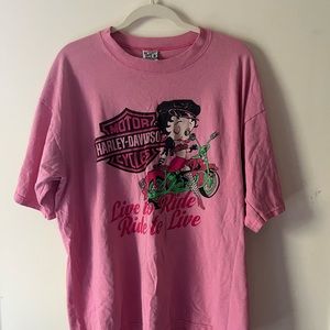 Vintage pink large betty boop t-shirt, lightly worn